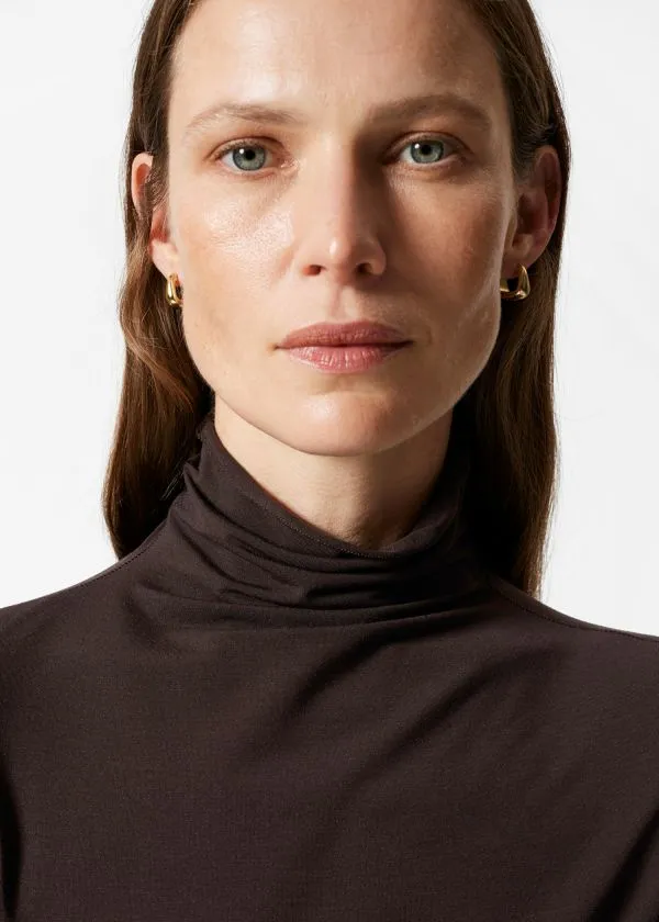 Women Tops and Tshirts and Other Stories SlimFit Turtleneck Top Brown