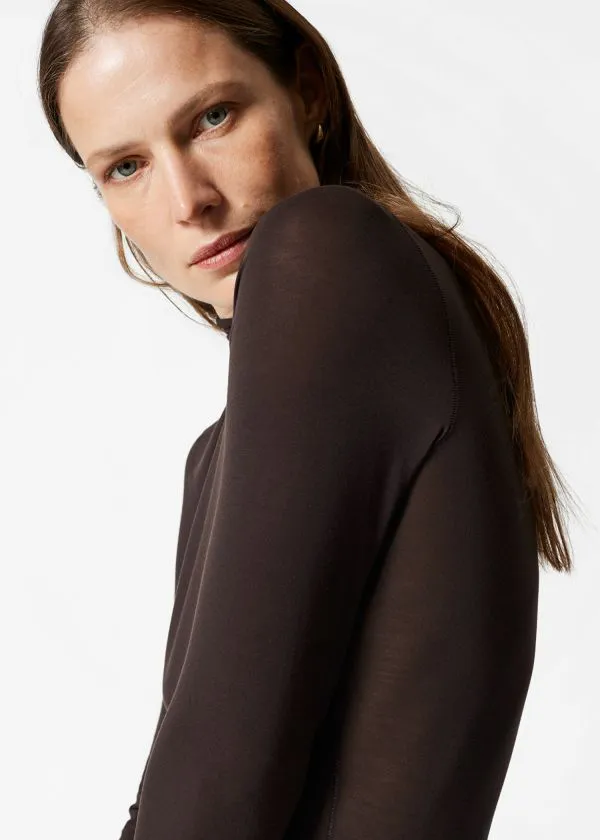 Women Tops and Tshirts and Other Stories SlimFit Turtleneck Top Brown