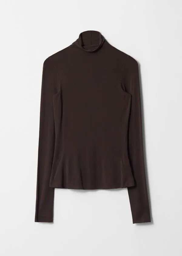 Women Tops and Tshirts and Other Stories SlimFit Turtleneck Top Brown