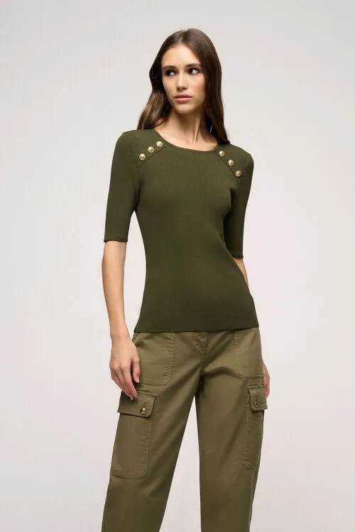 Women Tops and TShirts Luisa Spagnoli Contralto Contralto Military Green