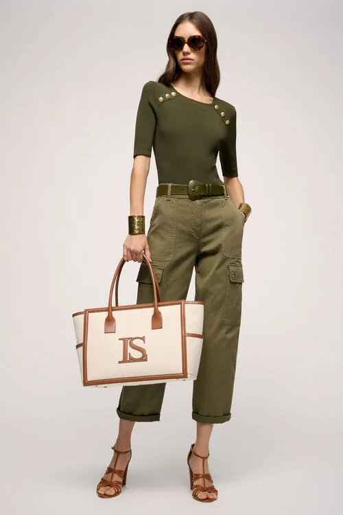 Women Tops and TShirts Luisa Spagnoli Contralto Contralto Military Green