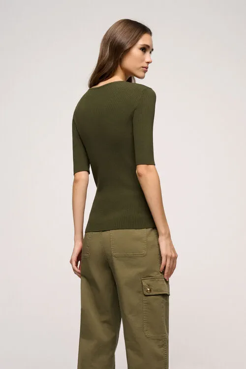 Women Tops and TShirts Luisa Spagnoli Contralto Contralto Military Green