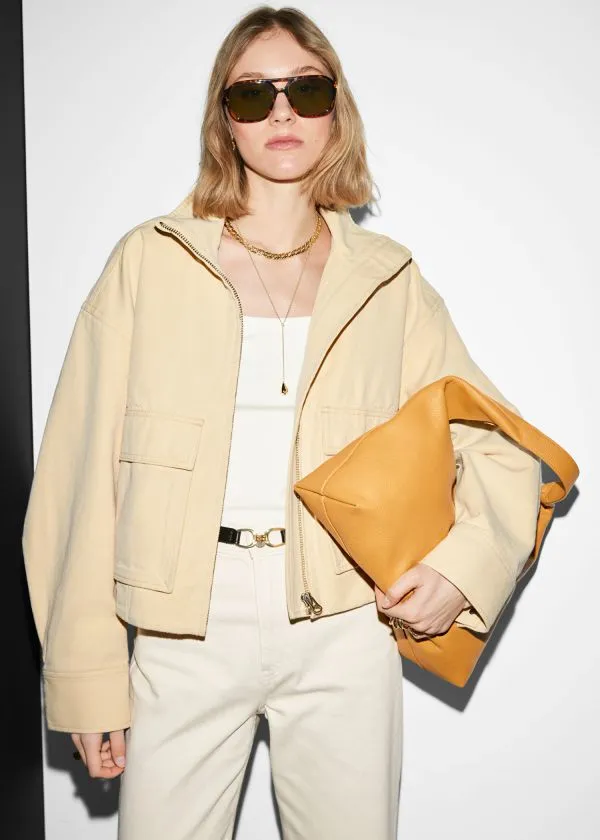 Women Tote Bags and Other Stories Classic Leather Tote Bag Yellow