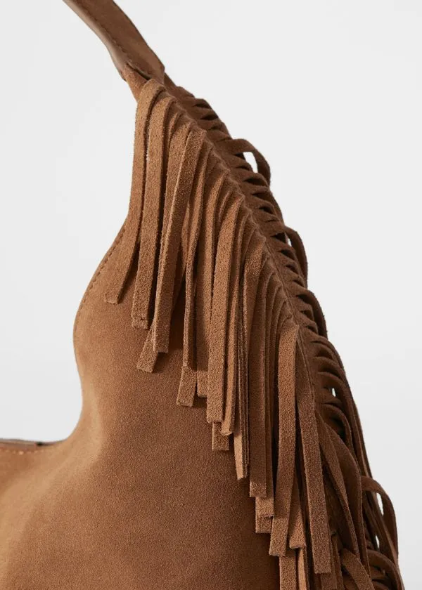Women Tote Bags and Other Stories Fringed Suede Tote Bag Brown