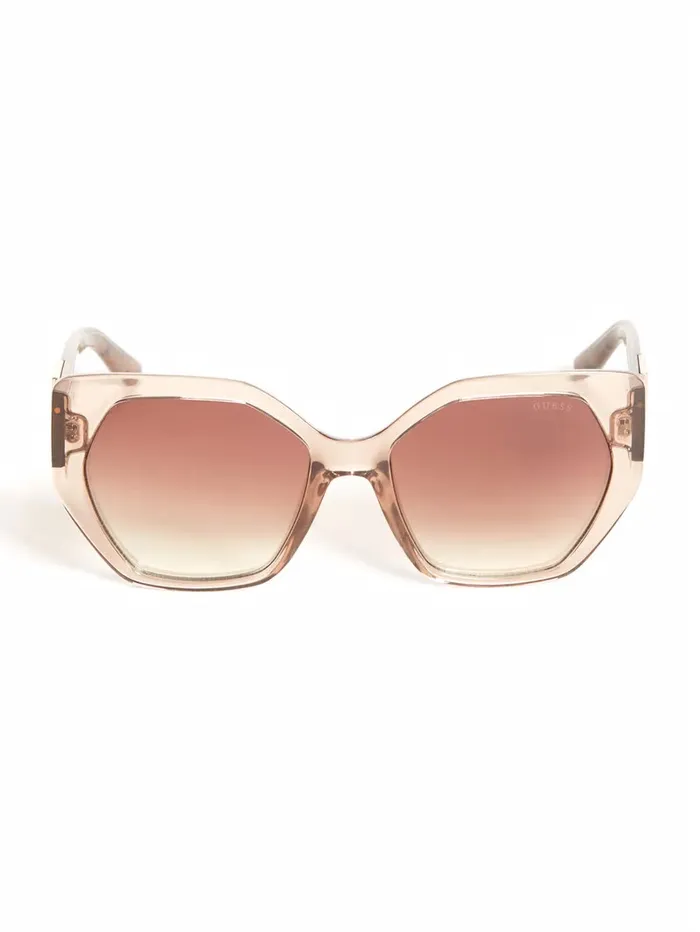 Women Triangle Geometric Sunglasses Nude Sunglasses GUESS