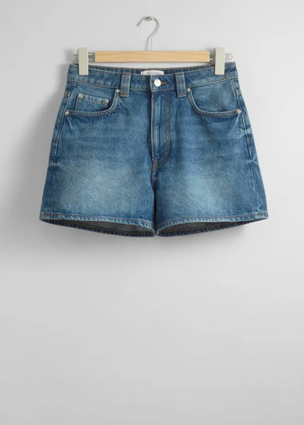 Women Trousers and Other Stories 5Pocket Denim Shorts Mid Blue
