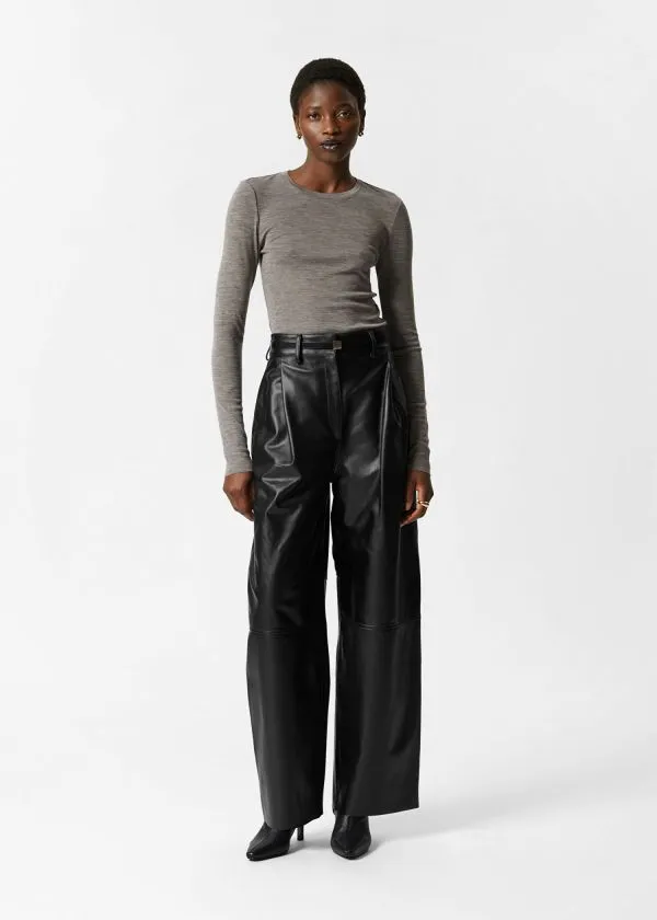 Women Trousers and Other Stories Leather Trousers Black
