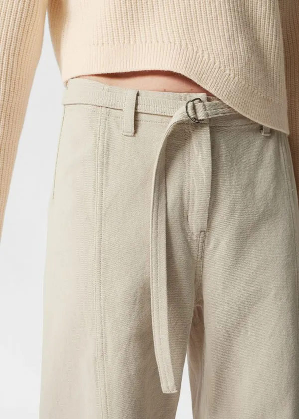Women Trousers and Other Stories Relaxed Belted Trousers Ivory