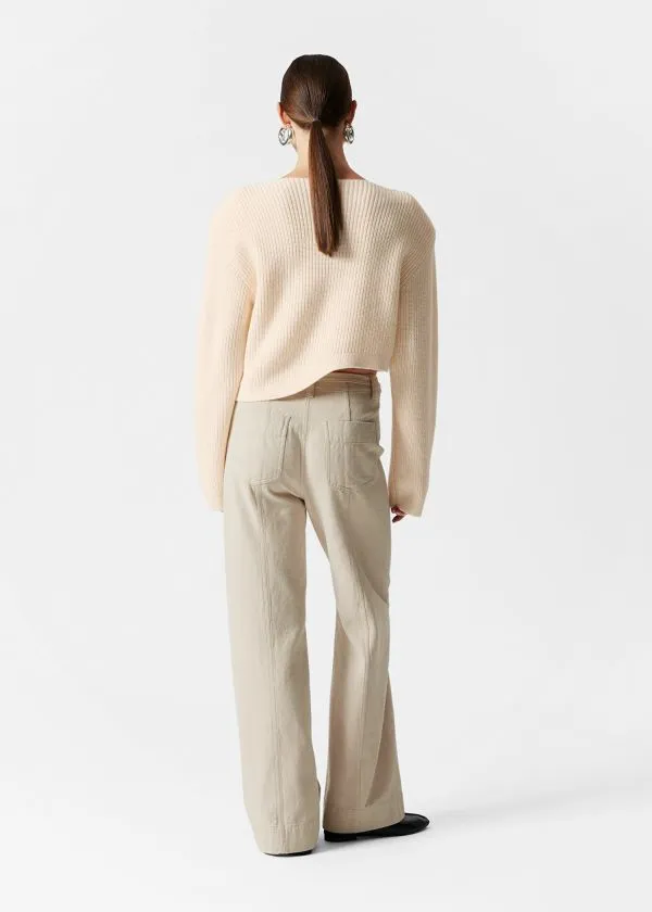 Women Trousers and Other Stories Relaxed Belted Trousers Ivory