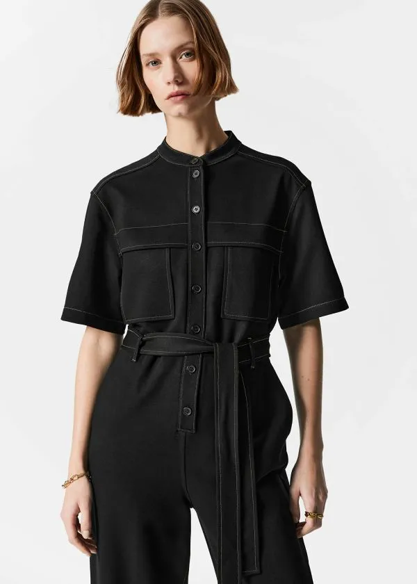 Women Trousers and Other Stories ShortSleeve Utility Jumpsuit Black