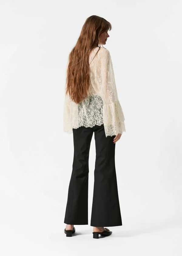 Women Trousers and Other Stories Slim Flared Leg Trousers Black