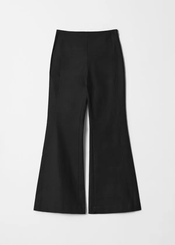 Women Trousers and Other Stories Slim Flared Leg Trousers Black