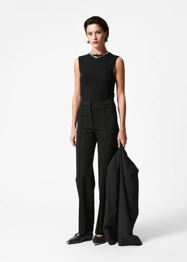 Women Trousers and Other Stories StraightLeg Trousers Black