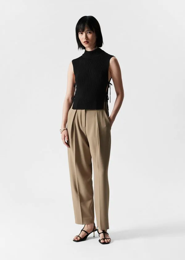 Women Trousers and Other Stories Tailored Tapered Trousers Beige