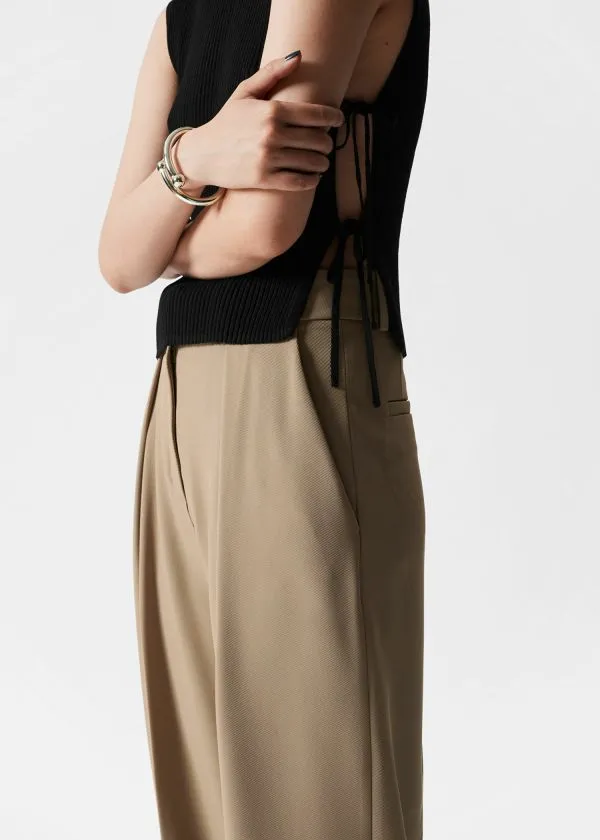 Women Trousers and Other Stories Tailored Tapered Trousers Beige