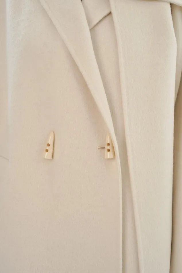 Women TWILA Wool Scarf Coat Winter White LAMARQUE Wool