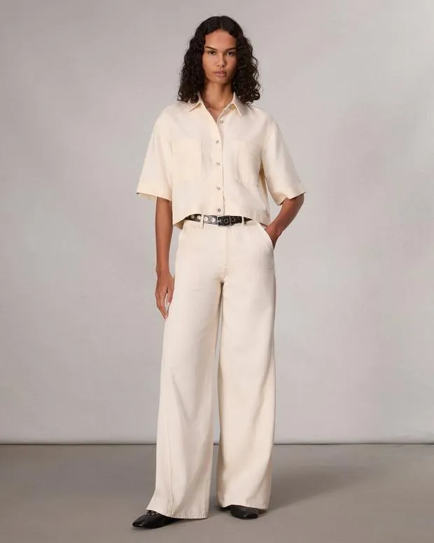 Women Ultra Featherweight Lenna Shirt Ecru FeatherweightShirts and Tops rag and bone