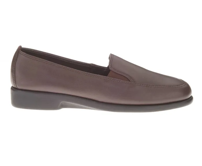 Women Walking Shoes Hush Puppies Heaven Dark Brown Leather