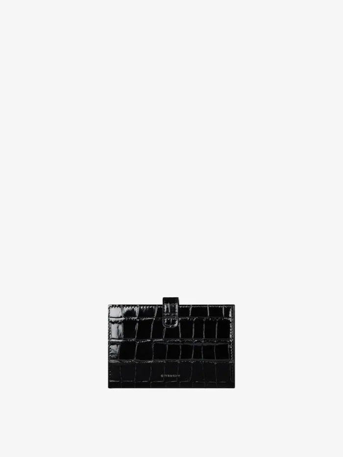 Women Wallets and Card Holders Givenchy 4G Wallet In Crocodile Effect Leather Black Women Wallets and Card Holders Givenchy 4G Wallet In Crocodile Effect Leather Black
