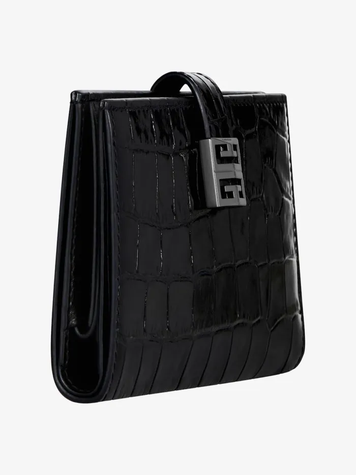 Women Wallets and Card Holders Givenchy 4G Wallet In Crocodile Effect Leather Black Women Wallets and Card Holders Givenchy 4G Wallet In Crocodile Effect Leather Black