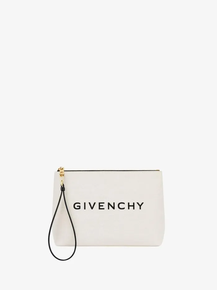 Women Wallets and Card Holders Givenchy GIVENCHY Pouch In Canvas Beigeblack