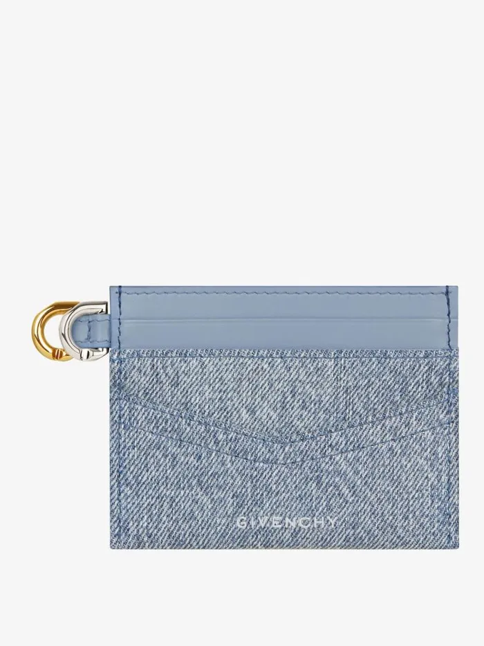 Women Wallets and Card Holders Givenchy Voyou Card Holder In Denim Medium Blue