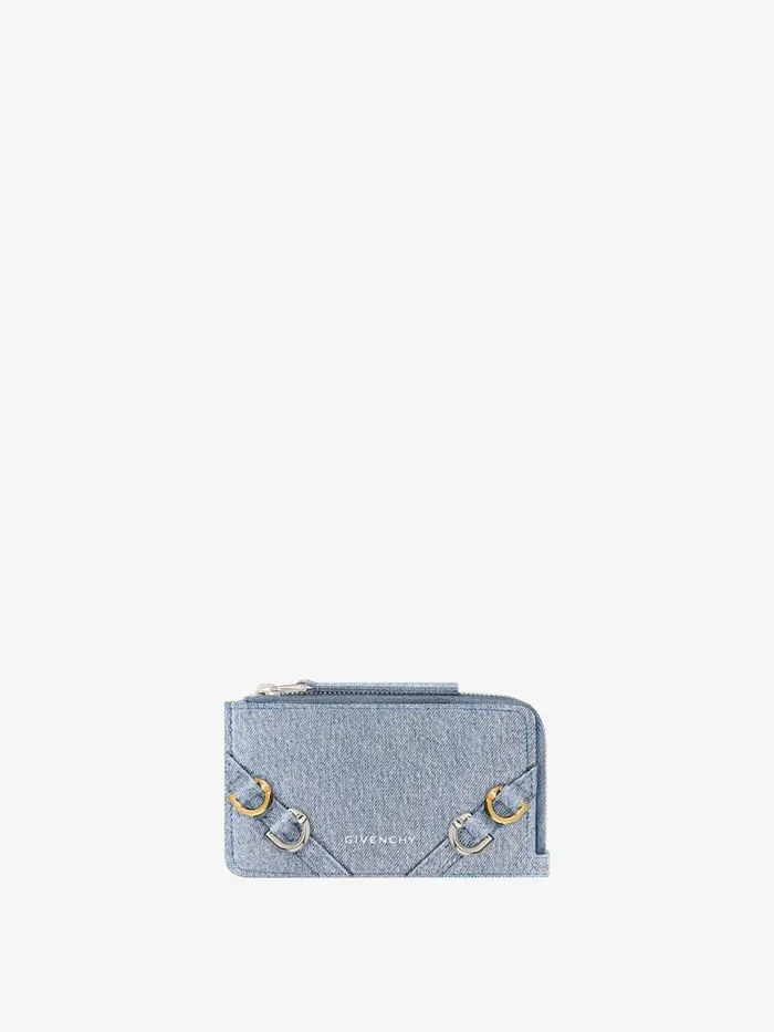 Women Wallets and Card Holders Givenchy Voyou Zipped Card Holder In Denim Medium Blue Women Wallets and Card Holders Givenchy Voyou Zipped Card Holder In Denim Medium Blue
