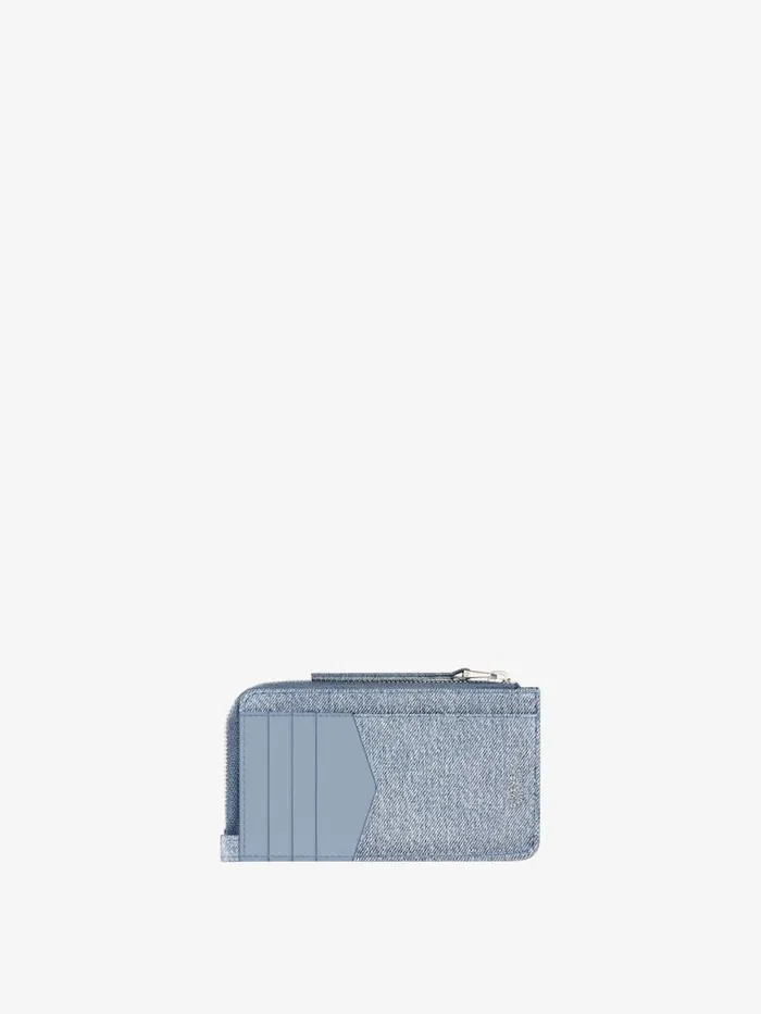 Women Wallets and Card Holders Givenchy Voyou Zipped Card Holder In Denim Medium Blue Women Wallets and Card Holders Givenchy Voyou Zipped Card Holder In Denim Medium Blue