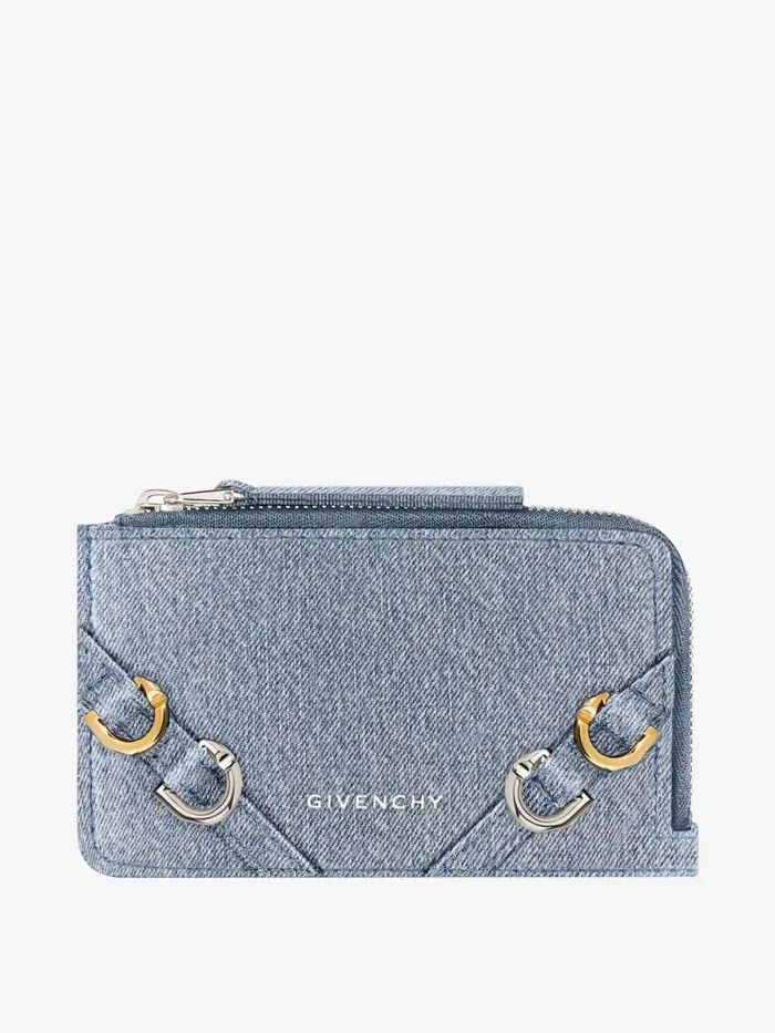Women Wallets and Card Holders Givenchy Voyou Zipped Card Holder In Denim Medium Blue Women Wallets and Card Holders Givenchy Voyou Zipped Card Holder In Denim Medium Blue