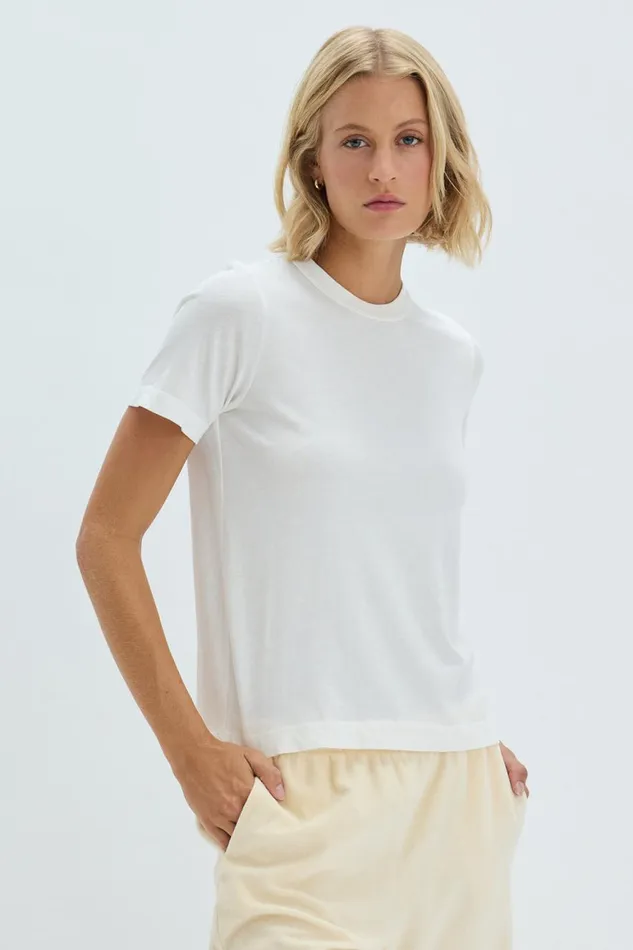 Women Washed White Boy Tee Raquel Allegra TShirts