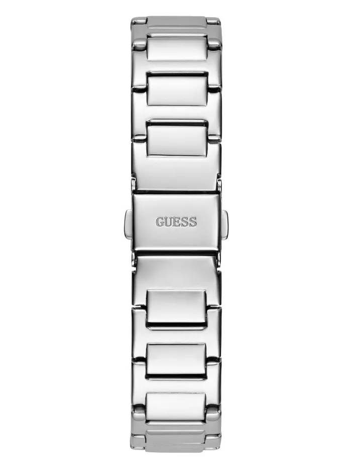 Women Watches GUESS SilverTone and Black Glitter Analog Watch Silver Women Watches GUESS SilverTone and Black Glitter Analog Watch Silver