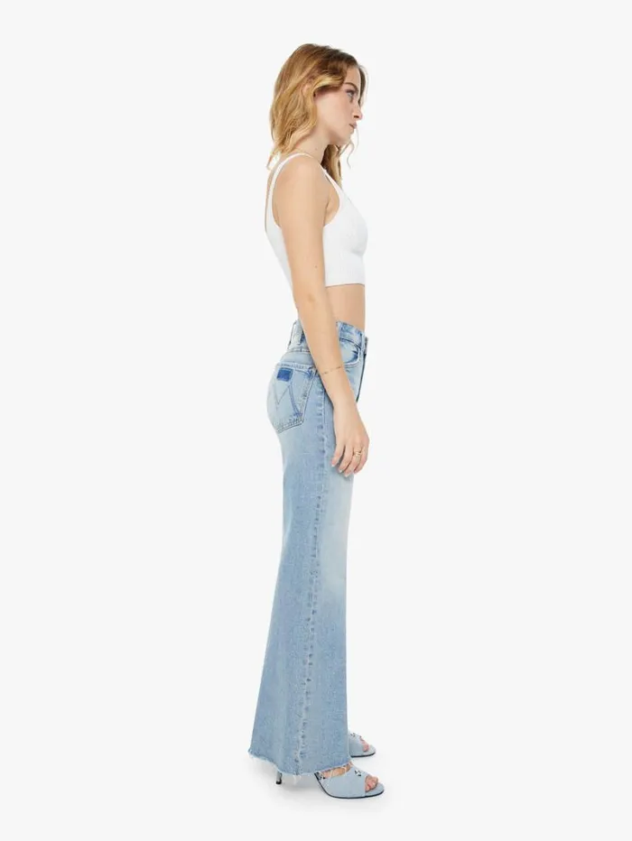 Women Wide Leg Mother Denim Petites The Lil039 Hustler Roller Fray Wash I Confess