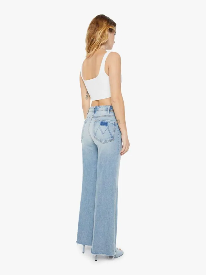 Women Wide Leg Mother Denim Petites The Lil039 Hustler Roller Fray Wash I Confess