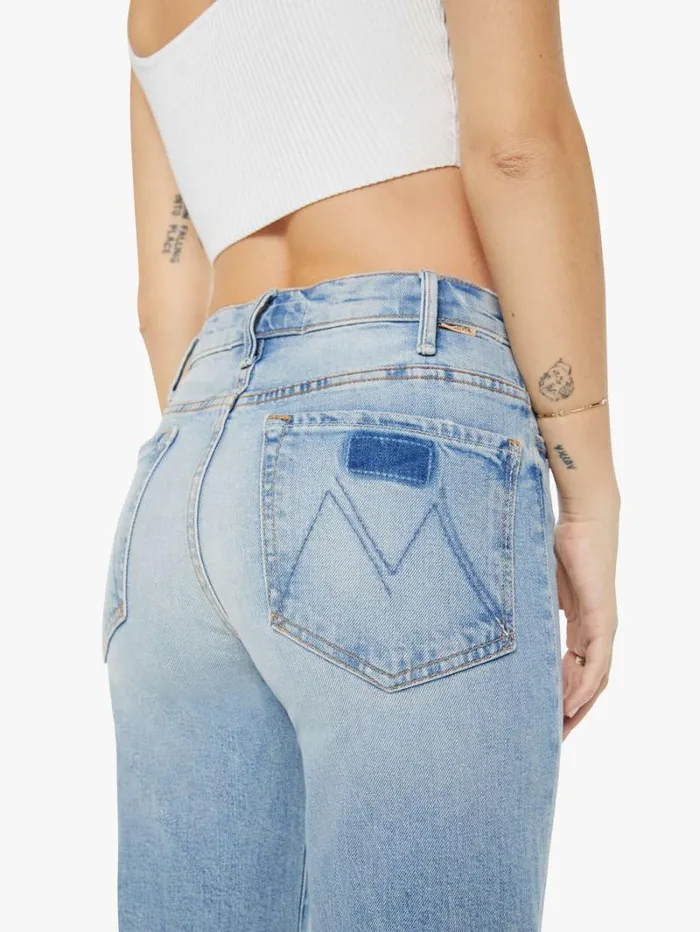 Women Wide Leg Mother Denim Petites The Lil039 Hustler Roller Fray Wash I Confess