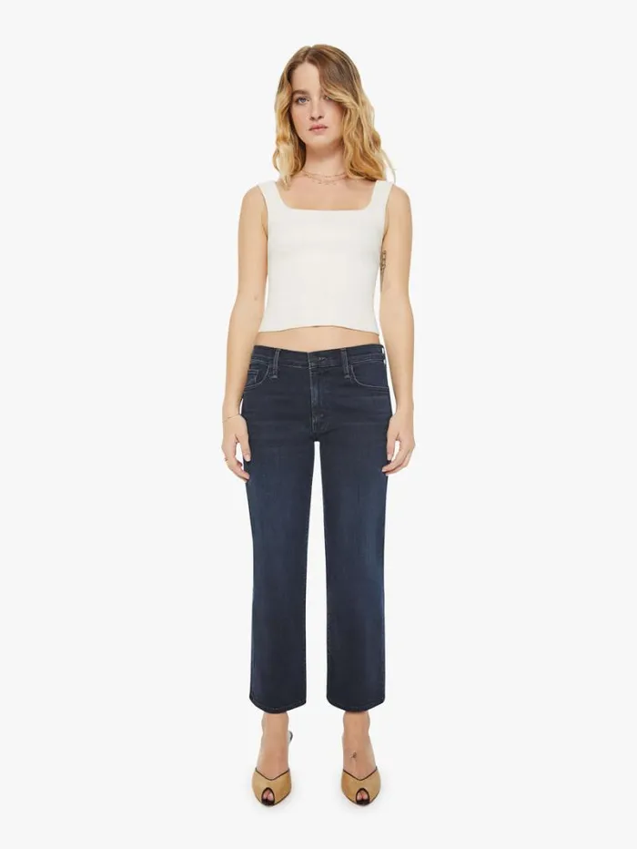 Women Wide Leg Mother Denim Petites The Lil039 Mid Rise Zip Rambler Wash Night In Venice
