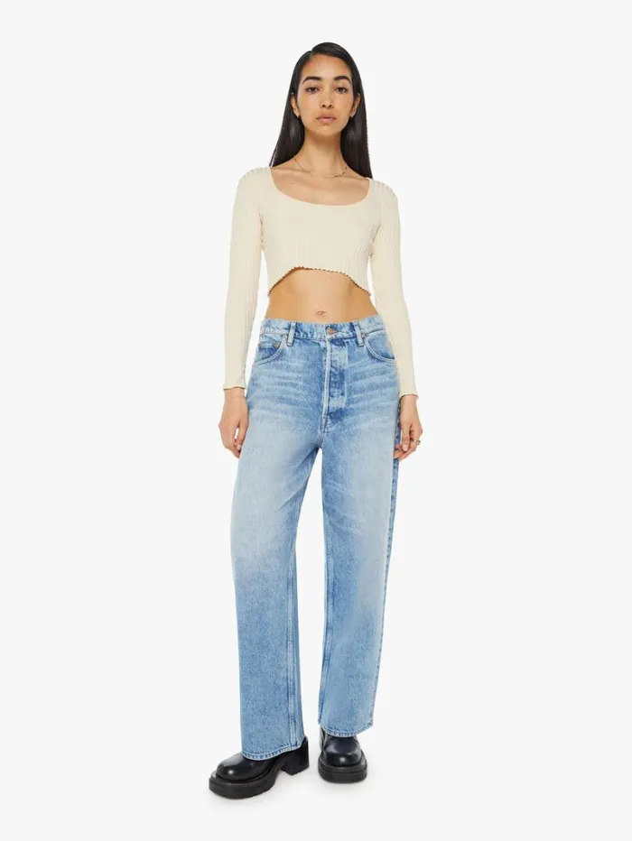 Women Wide Leg Mother Denim Snacks The Main Course Nerdy Wash Melt