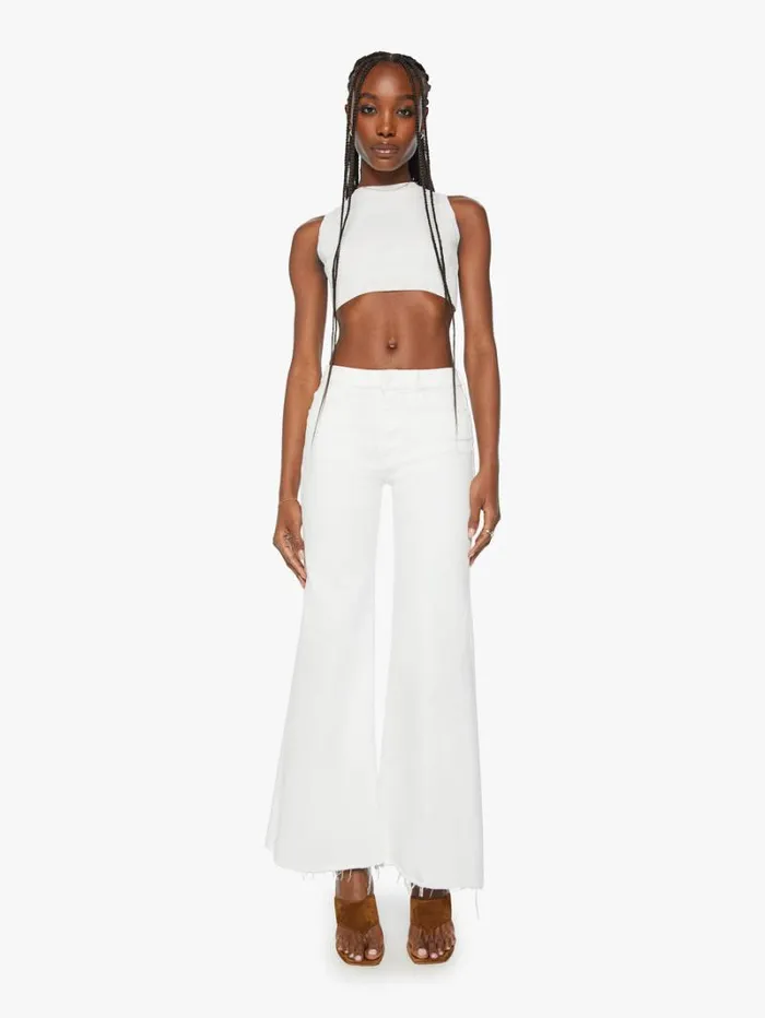 Women Wide Leg Mother Denim The Roller Fray Wash Fairest Of Them All