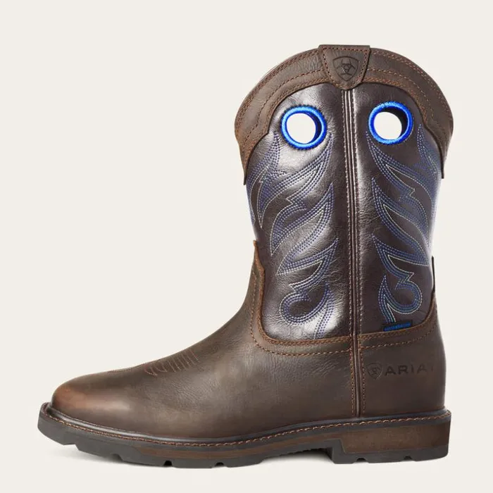 Work Boots Men Ariat Groundwork Waterproof Work Boot Dark Brown