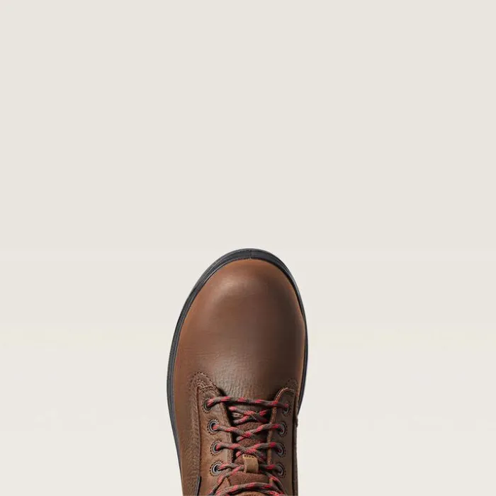 Work Boots Men Ariat Turbo 6034 USA Assembled Waterproof Carbon Toe Work Boot Rich Brown