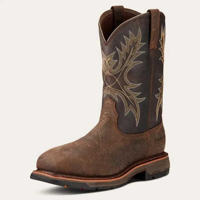 Work Boots Men Ariat WorkHog Waterproof Composite Toe Work Boot Bruin Brown