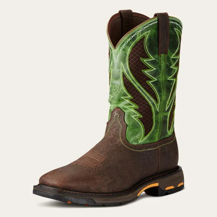 Work Boots Men Ariat WorkHog Wide Square Toe VentTEK Composite Toe Work Boot Bruin Brown