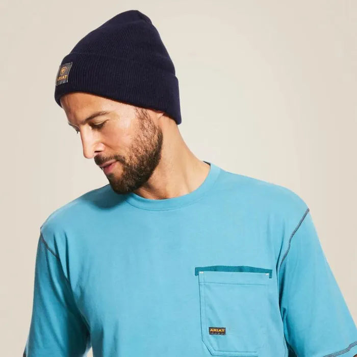 Workwear Men Ariat Rebar Watch Cap Navy