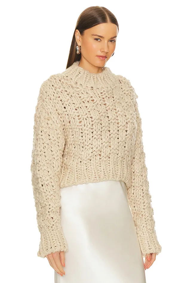 X Bridget Jolene Knit Sweater Oatmeal Women Lovers and Friends Sweaters and Knits