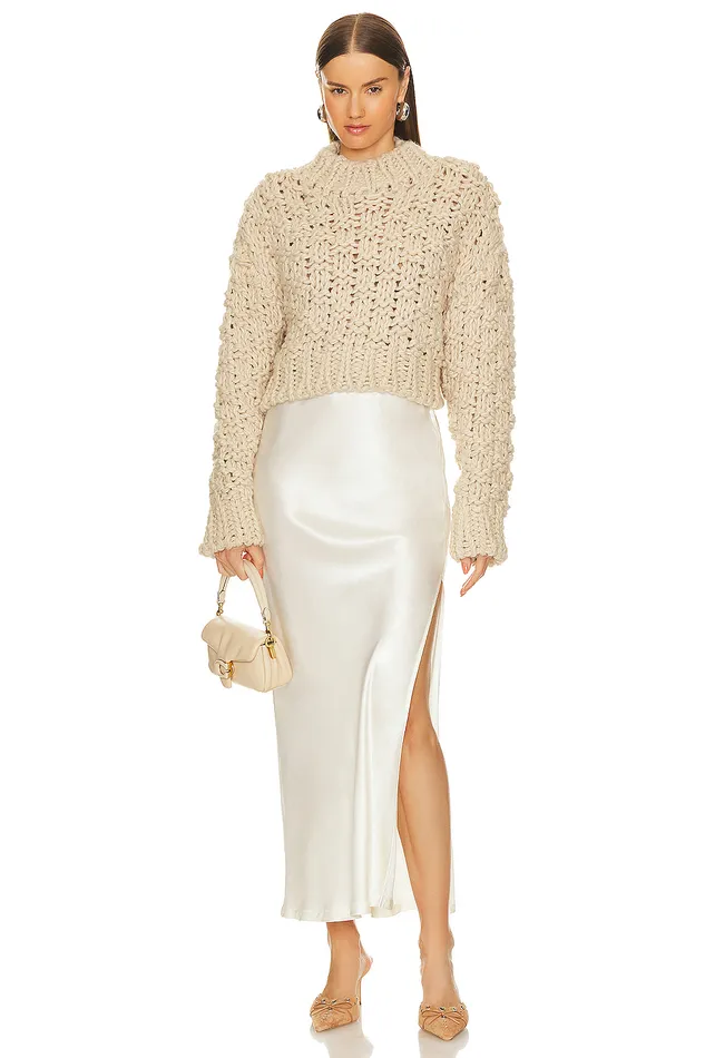 X Bridget Jolene Knit Sweater Oatmeal Women Lovers and Friends Sweaters and Knits