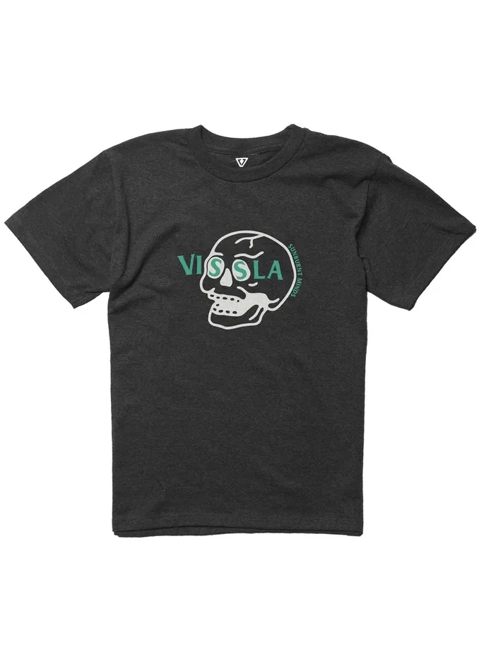 Youth Vissla Skully Boys Tee Black Heather Clothing